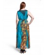 Women's Beach Plus Size / Swing Dress,Animal Print Round Neck Maxi Sleeveless Blue Polyester Summer