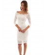 Women's Casual/Daily Street chic Lace Cut Out Over Hip Bodycon DressSolid Boat Neck Above KneeLength Sleeve
