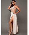 Women's Casual/Daily Sexy / Street chic Sheath See-through Dress,Patchwork Lace Mesh Strap Maxi Sleeveless