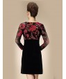 Women's Casual/Daily Simple Sheath Dress,Embroidered Round Neck Above Knee Long Sleeve Red / Orange Polyester Spring