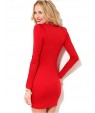 Women's Deep V/Surplice Neck Mini Dress , Cotton/Others Red/White Sexy/Bodycon/Casual/Cute/Party/Work