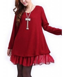 Women's Plus Size Knitted A-line Dress