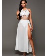 Women's Casual/Daily Sexy / Street chic Sheath See-through Dress,Patchwork Lace Mesh Strap Maxi Sleeveless