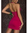 Women's Sexy Halter Cotton and Spandex Mini Dress