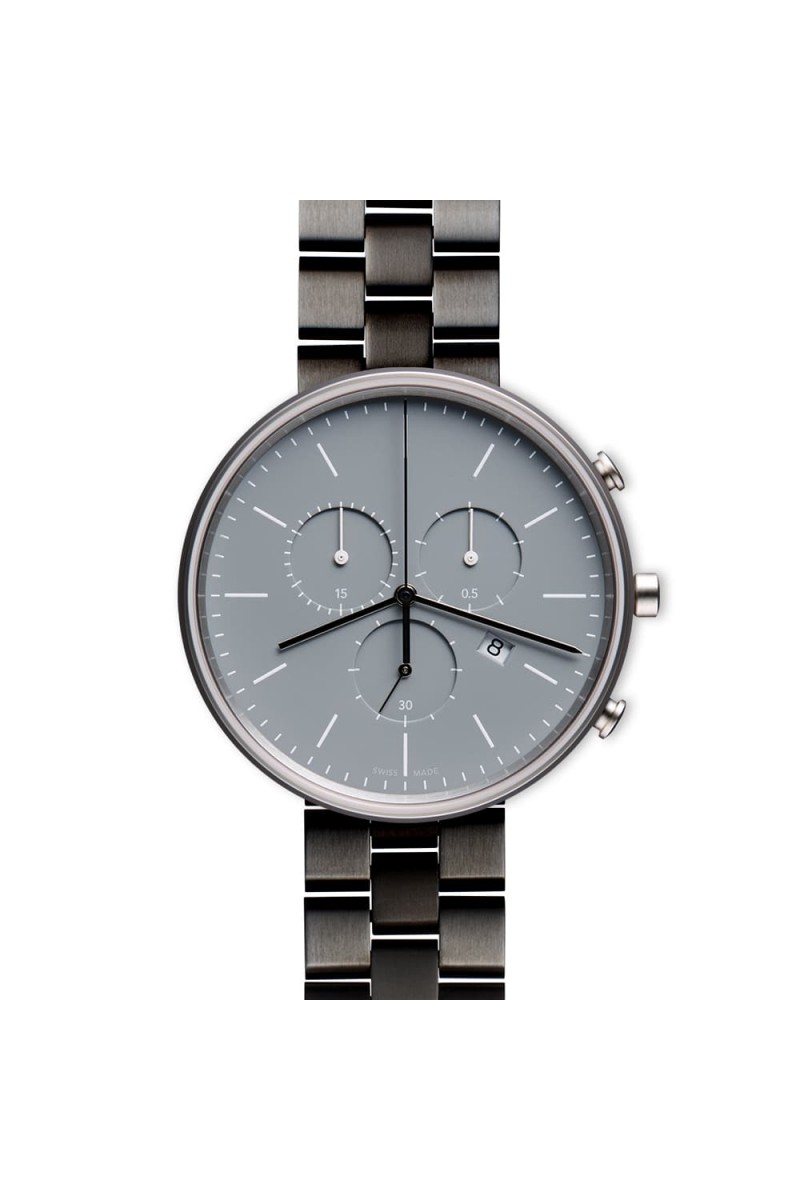 M40 chronograph watch in polished steel