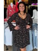 Plus Size Bell Cuff Long Sleeve Abstract Print Mini Dress