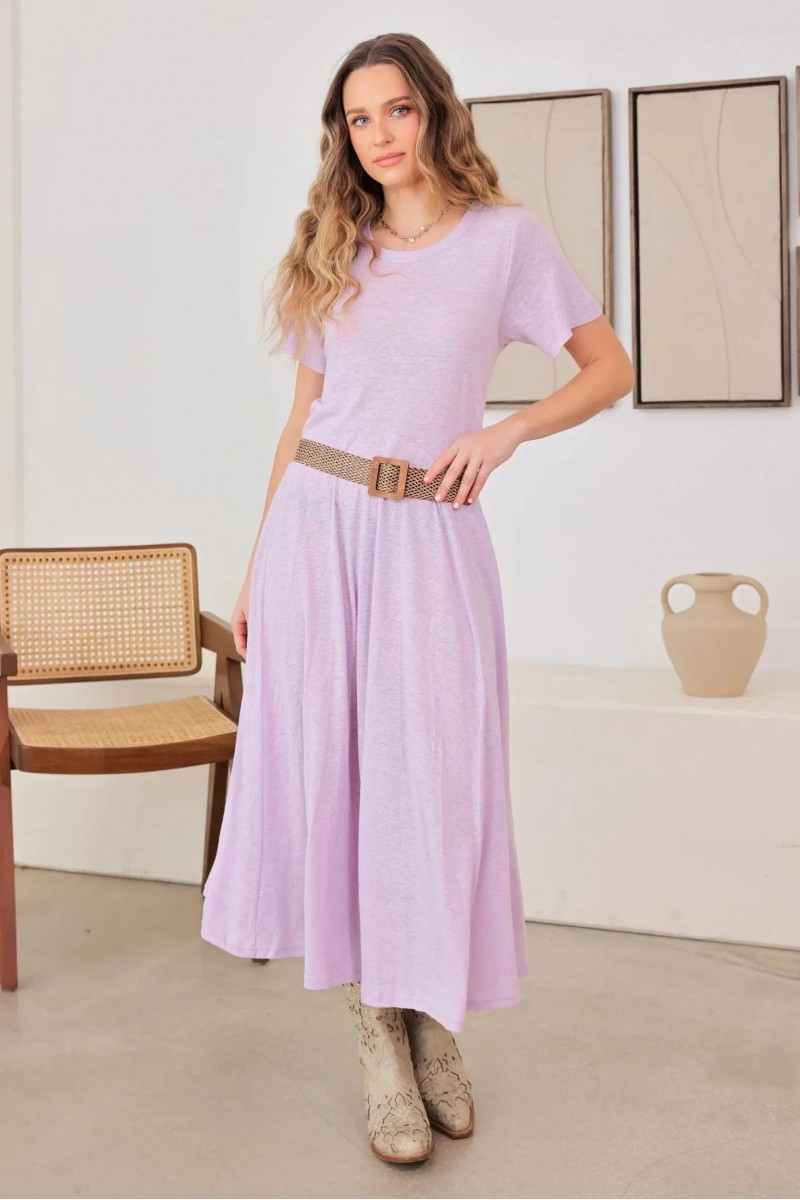Lightweight See-Through Open Back Cotton Midi Maxi Dress